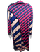 Emilio Pucci Size 14/44 Pink, Blue & Black Silk Striped Boat Neck Cowl Dress Pink, Blue & Black / 14/44