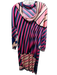 Emilio Pucci Size 14/44 Pink, Blue & Black Silk Striped Boat Neck Cowl Dress Pink, Blue & Black / 14/44