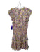 Yumi Kim Size L Pink & Multi Viscose Floral Round Split Neck Elastic Waist Dress Pink & Multi / L