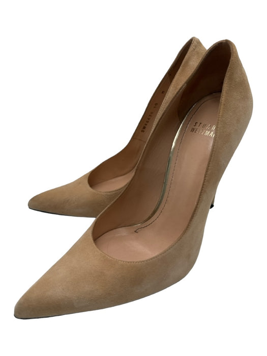 Stuart Weitzman Shoe Size 10 Beige Suede Pointed Toe Closed Front & Back Shoes Beige / 10