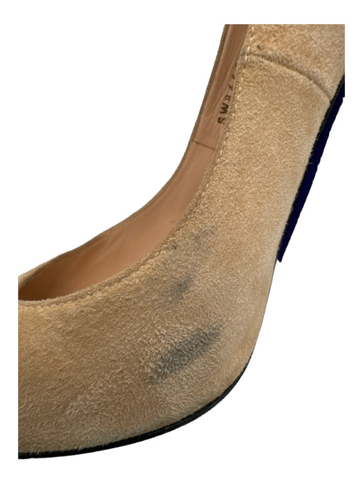 Stuart Weitzman Shoe Size 10 Beige Suede Pointed Toe Closed Front & Back Shoes Beige / 10