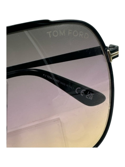 Tom Ford Black Metal Aviator Gradient Lens Brown Lenses Sunglasses Black