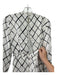 Reiss Size 0 White & Black Viscose & Polyester Windowpane Grid Long Sleeve Dress White & Black / 0