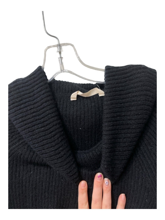 Soft Surroundings Size XS Black Cashmere Ribbed Knit Turtle Neck Sweater Black / XS