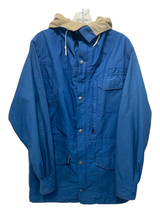 Holubar Size Est M/L Blue & Tan Zip Up rain jacket hood Men's Jacket Est M/L