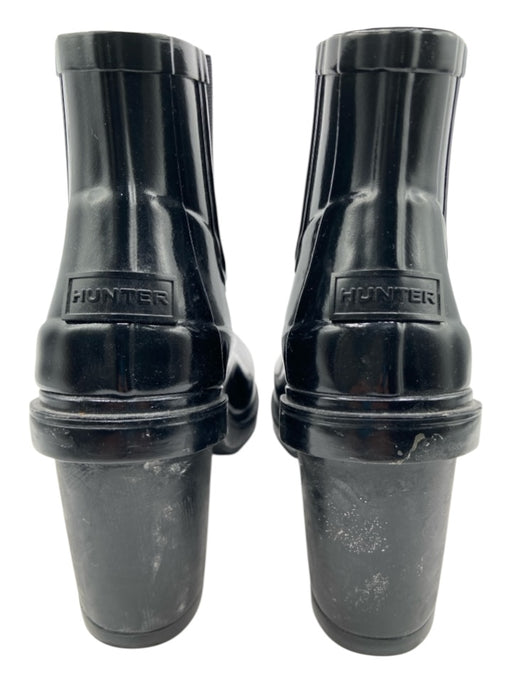 Hunter Shoe Size 6 Black Rubber Elastic Round Toe Block Heel Chelsea Boots Black / 6
