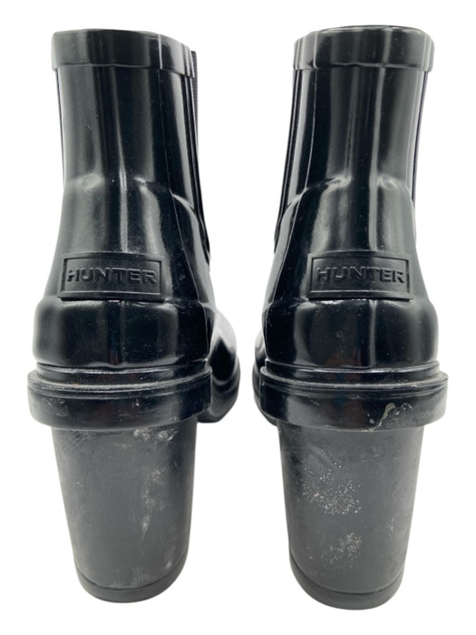 Hunter Shoe Size 6 Black Rubber Elastic Round Toe Block Heel Chelsea Boots Black / 6