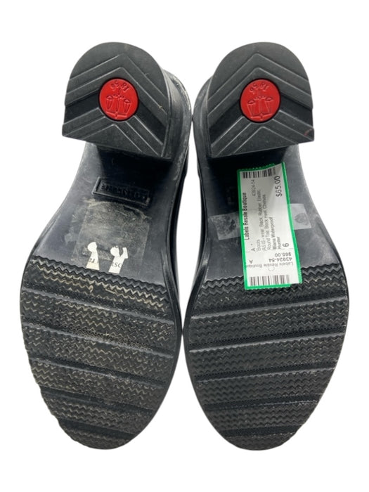 Hunter Shoe Size 6 Black Rubber Elastic Round Toe Block Heel Chelsea Boots Black / 6