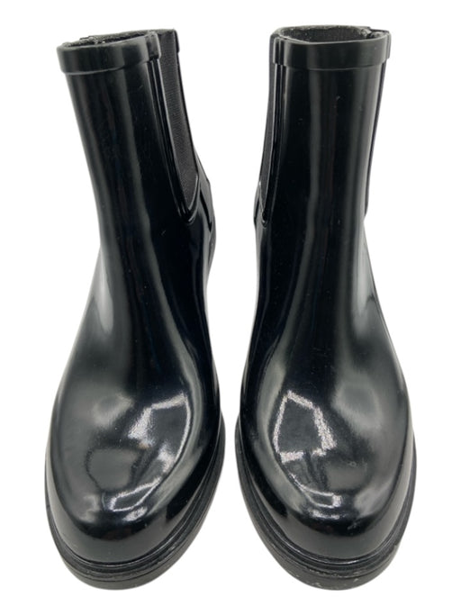 Hunter Shoe Size 6 Black Rubber Elastic Round Toe Block Heel Chelsea Boots Black / 6