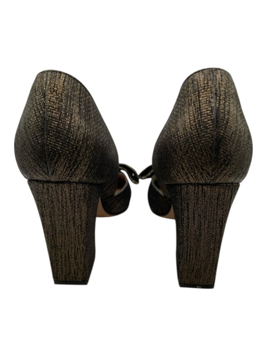 Marni Shoe Size 37 Bronze & Black Leather & Textile Square Toe Bow Detail Pumps Bronze & Black / 37