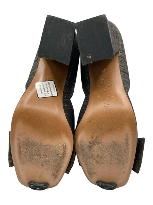 Marni Shoe Size 37 Bronze & Black Leather & Textile Square Toe Bow Detail Pumps Bronze & Black / 37