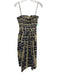 Ulla Johnson Size 8 Beige & Navy Cotton Spaghetti Strap Tie Dye Maxi Dress Beige & Navy / 8
