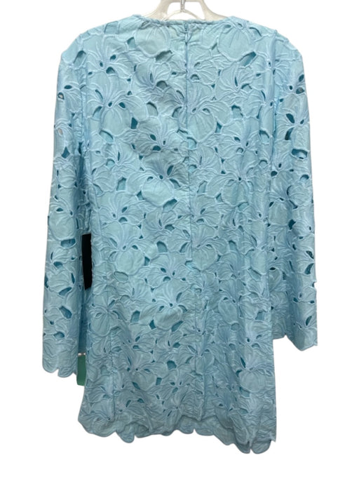 Tuckernuck Size XL Light Blue Cotton Floral Embroidered Lace Overlay Dress Light Blue / XL
