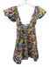 Olivaceous Size M Red, Orange & Blue Cotton Cap Sleeve floral & leaves Ties Top Red, Orange & Blue / M