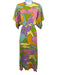 Mumu Size M Pink, Green & Yellow Cotton & Rayon Side Cut Out Circle V Neck Dress Pink, Green & Yellow / M