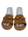 Rag & Bone Shoe Size 38.5 Tan & Gold Suede Round Toe Gold Hardware Slide Sandals Tan & Gold / 38.5