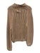 Free People Size S Beige & Brown Cotton High Neck Knit Sweater Beige & Brown / S