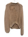 Free People Size S Beige & Brown Cotton High Neck Knit Sweater Beige & Brown / S