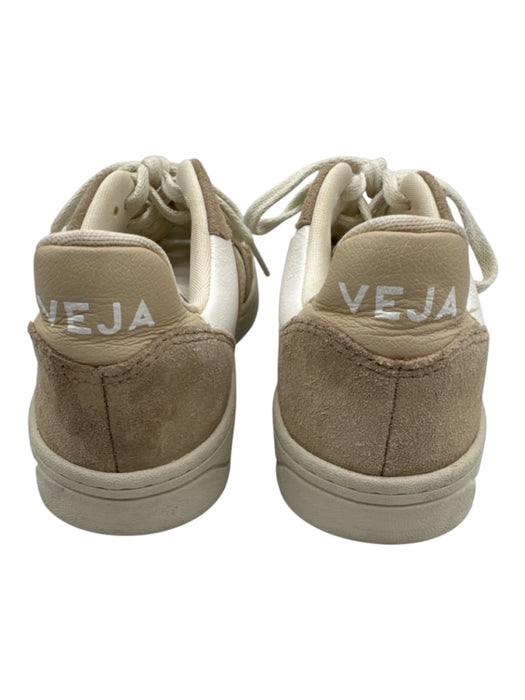 Veja Shoe Size 9 White & Beige Leather & Suede Lace Up Low Top Sneakers White & Beige / 9