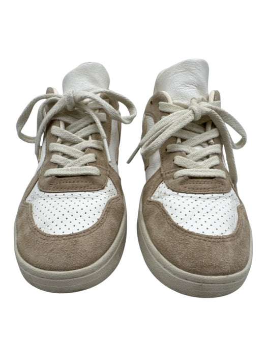 Veja Shoe Size 9 White & Beige Leather & Suede Lace Up Low Top Sneakers White & Beige / 9