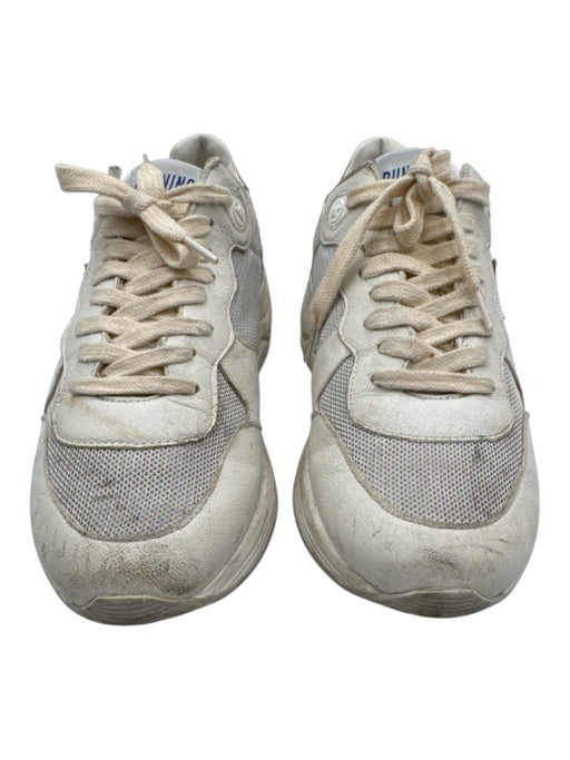 Golden Goose Shoe Size 39 White & Silver Leather & Mesh Lace Up Low Top Sneakers White & Silver / 39