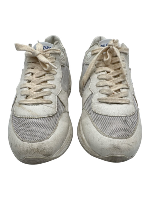 Golden Goose Shoe Size 39 White & Silver Leather & Mesh Lace Up Low Top Sneakers White & Silver / 39