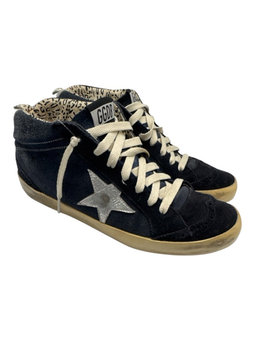 Golden Goose Shoe Size 40 Dark Blue & White Suede leather Lace Up Sneakers Dark Blue & White / 40