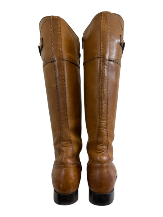 Frye Shoe Size 8B Cognac Brown Leather Side Zip Gunmetal Hardware Boots Cognac Brown / 8B