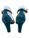 Jimmy Choo Shoe Size 39 Teal Blue Suede Ankle Buckle Peep Toe D'orsay Sandals Teal Blue / 39