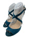 Jimmy Choo Shoe Size 39 Teal Blue Suede Ankle Buckle Peep Toe D'orsay Sandals Teal Blue / 39