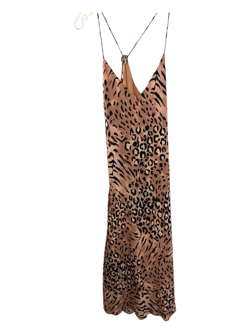 Paige Size XS Tan & black Silk Spaghetti Strap Animal Print Midi Dress Tan & black / XS