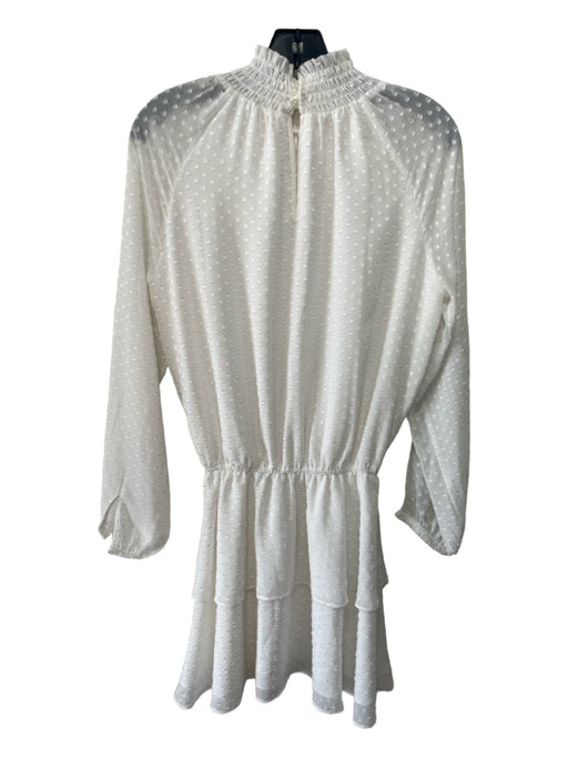 Yumi Kim Size XS White Polyester Swiss Dots Smocked Neck Long Sleeve Dress White / XS