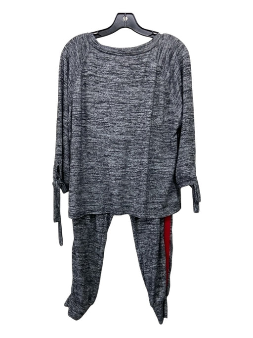 Velvet Size S/L Gray & Red Polyester Blend Heathered Side Stripe Jogger Pant Set Gray & Red / S/L