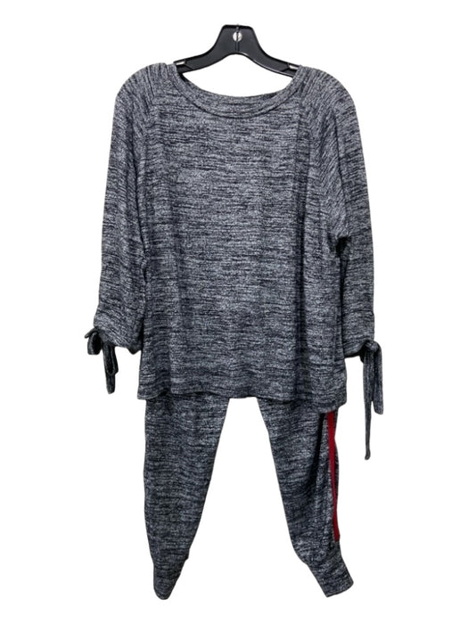 Velvet Size S/L Gray & Red Polyester Blend Heathered Side Stripe Jogger Pant Set Gray & Red / S/L