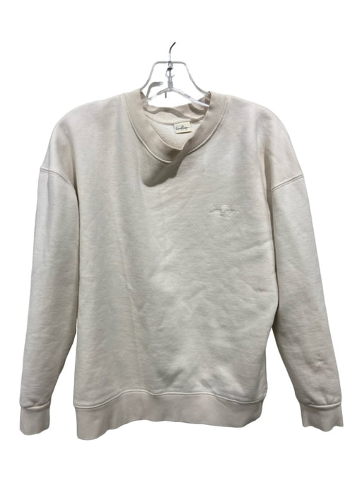 Second / Layer Size S/M Cream White Cotton Blend Round Neck Pullover Sweatshirt Cream White / S/M