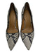 Tory Burch Shoe Size 11 White & Gray Leather Snake Print Pointed Toe Pumps White & Gray / 11