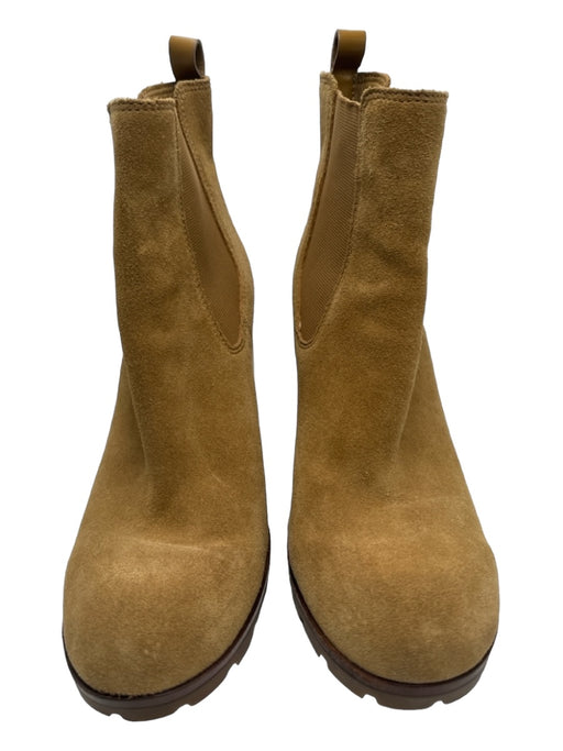 Tory Burch Shoe Size 10.5 Camel Brown Suede round toe Chelsea Booties Camel Brown / 10.5