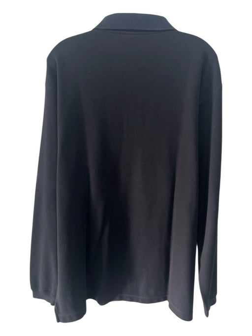 Patagonia Size L Black Cotton Blend Solid Polo Men's Long Sleeve Shirt Black / L