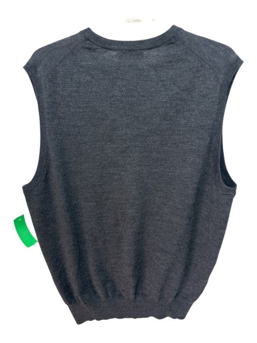 Peter Millar Size L Dark Gray Wool Blend Solid Vest V Neck Men's Sweater Dark Gray / L