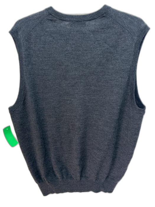 Peter Millar Size L Dark Gray Wool Blend Solid Vest V Neck Men's Sweater Dark Gray / L