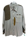 Beretta Size L Beige & Tan Print Synthetic Two Tone Button Up Long Sleeve Shirt Beige & Tan Print / L