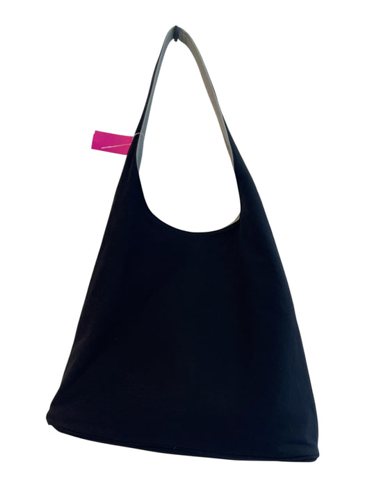 Salvatore Ferragamo Black Fabric Top Handle Magnetic Snap Closure Zip Pocket Bag Black / M