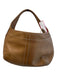 Coach Brown Leather Gold Tone Hardware Top Handle Zip Close Stitch detail Bag Brown / M