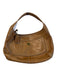 Coach Brown Leather Gold Tone Hardware Top Handle Zip Close Stitch detail Bag Brown / M