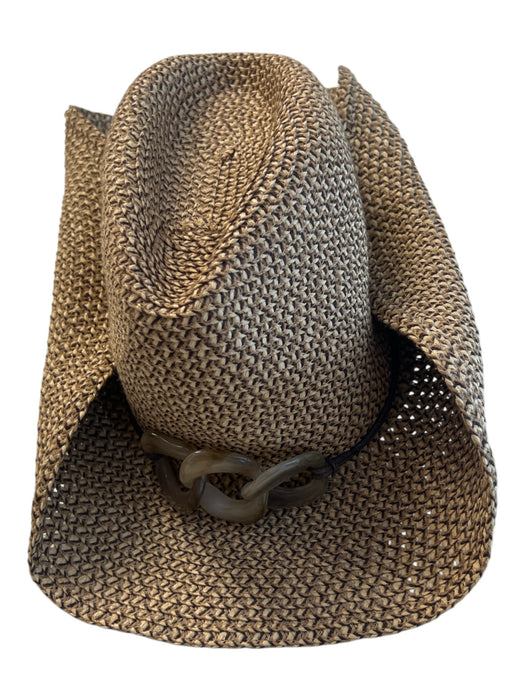 Wallaroo Brown Straw Tie Detail Rolled Brim Hat Brown / One Size