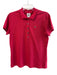 Lacoste Size 46 Red Cotton Collared 1/2 Button Short Sleeve Logo Top Red / 46