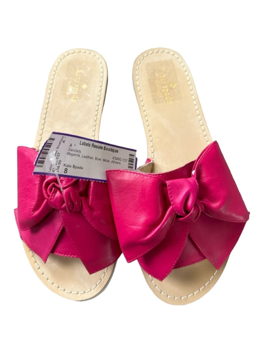 Kate Spade Shoe Size 8 Magenta Leather Bow Mule Sandals Magenta / 8