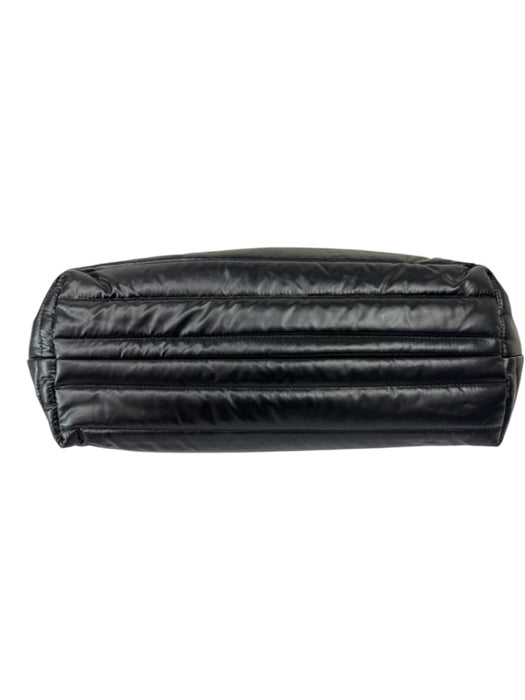 Think Royln Black Polyester Quilted Multiple Straps Magnetic Snap Closure Bag Black
