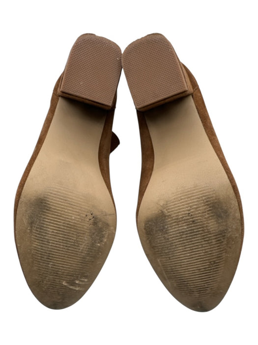 Steve Madden Shoe Size 7 Tan Leather Upper Suede Back Zip Block Heel Booties Tan / 7