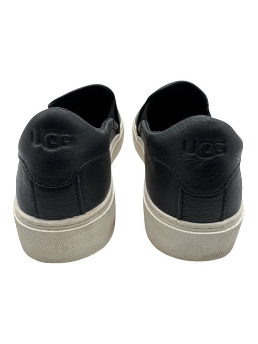 Ugg Shoe Size 6 Black & White Leather Upper Round Toe Elastic Slip On Sneakers Black & White / 6